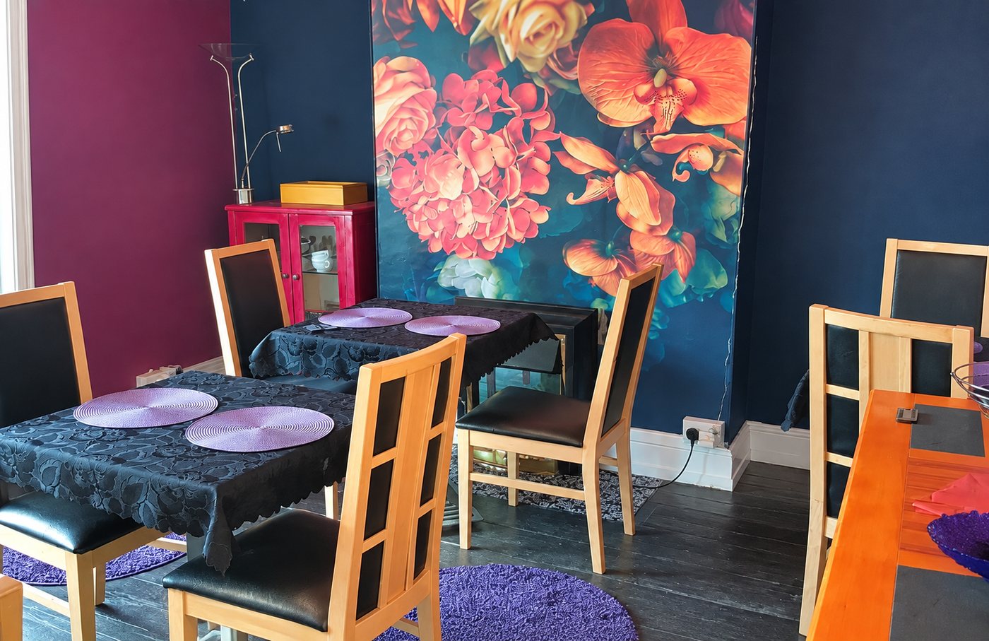 The breakfast room at Philbeach Guest House, set for the morning